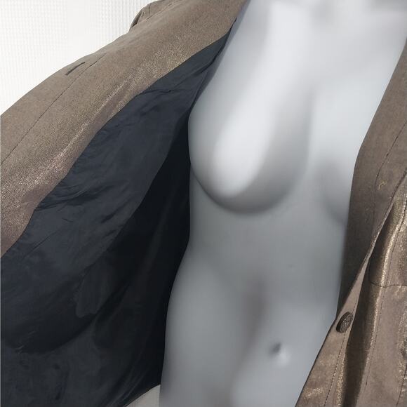 KORET! LUXE MIDNIGHT GOLD METALLIC BUTTON FRONT NEHRU JACKET, BLAZER! SZ 22W - Picture 7 of 11